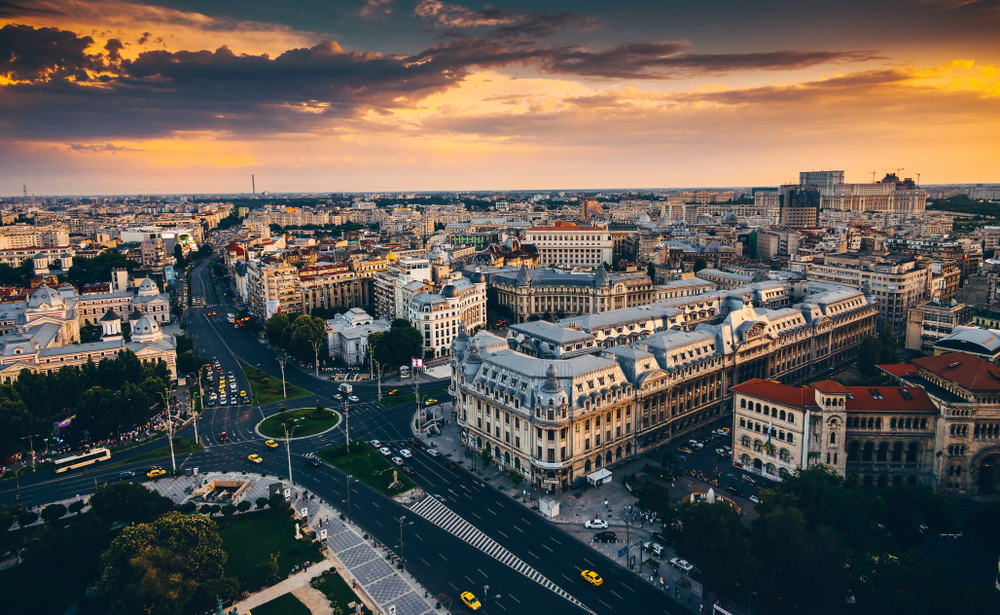 Vista di Bucarest dall'alto